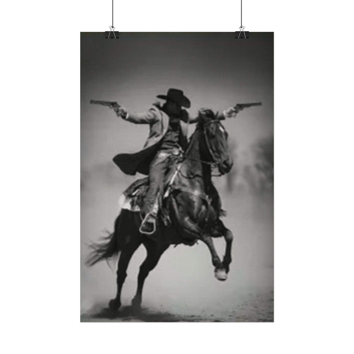 Smoke & Spurs – Western Textured Watercolor Matte Posters