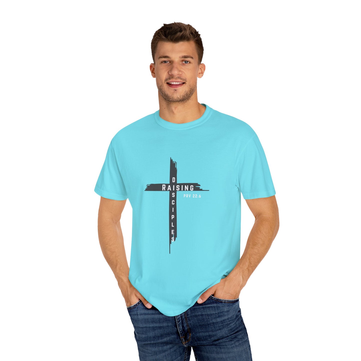 Raising Disciple Garment-Dyed T-Shirt for Faith Wear, Christian Apparel, Spiritual Gift, Youth Group Outfit, Church Merchandise,