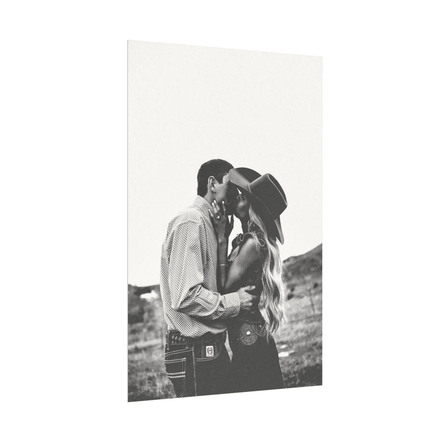 True Loves Kiss – Western Textured Watercolor Matte Posters