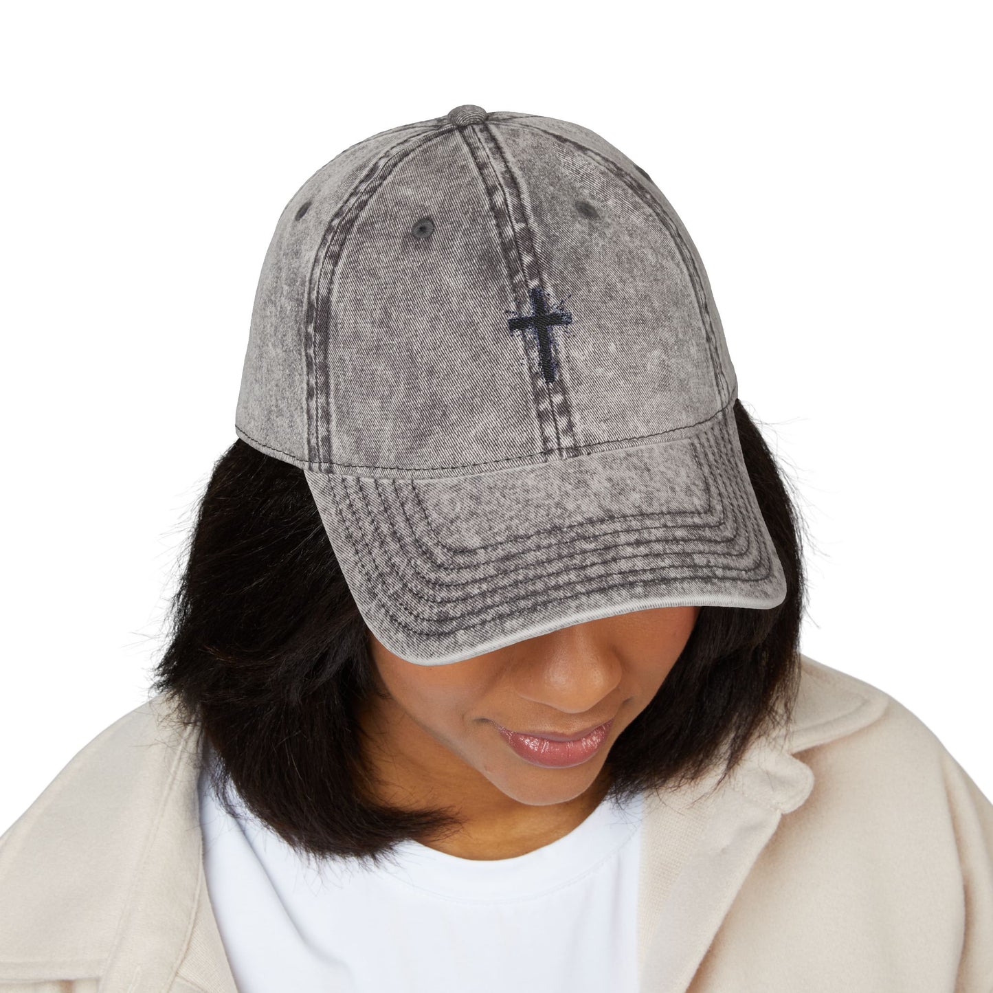 Cross Cap | Retro Embroidered Hat, Spiritual Gifts, Gifts for Everyone,  Christian