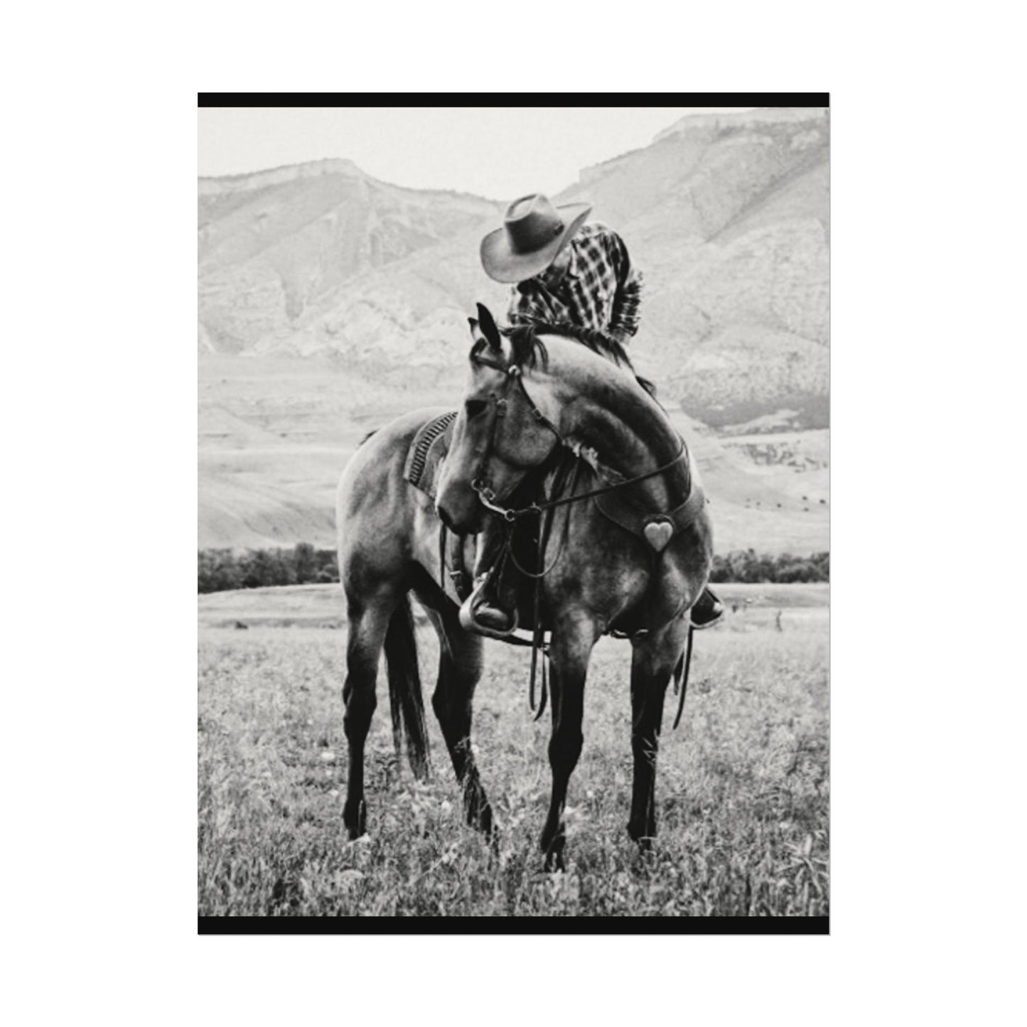 Love In The Saddle – Western Textured Watercolor Matte Posters