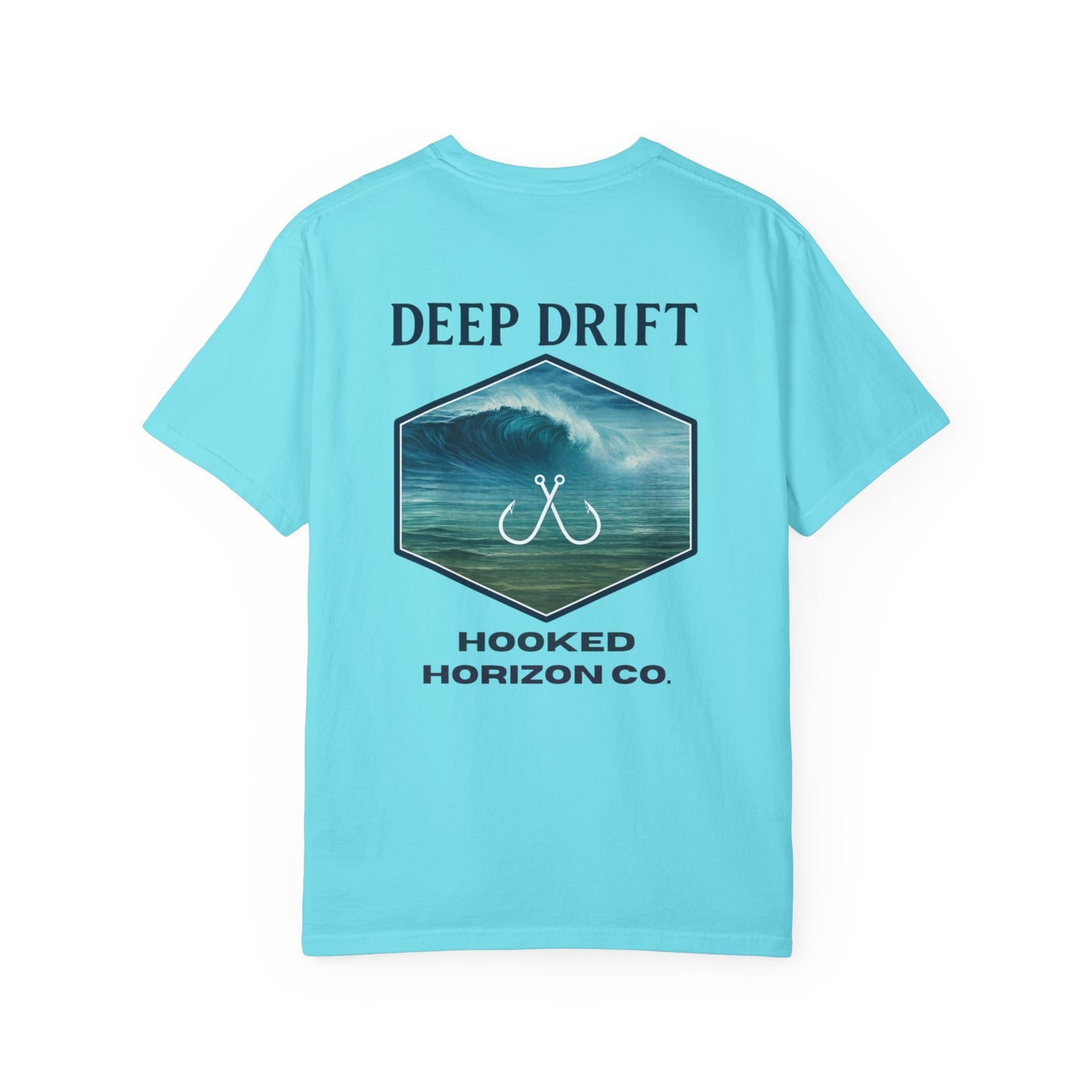 Deep Drift Wave Break Fishing T-Shirt - Ocean-inspired Fishing Tee for Angler Lovers, Hooked Horizon Co. Tee