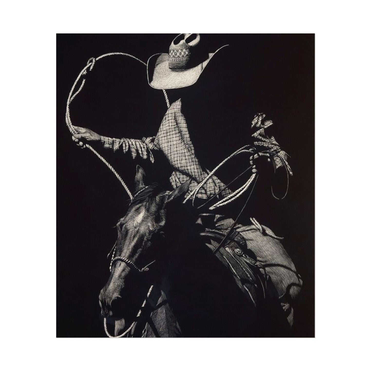 Cattle Chasers – Western Textured Watercolor Matte Posters