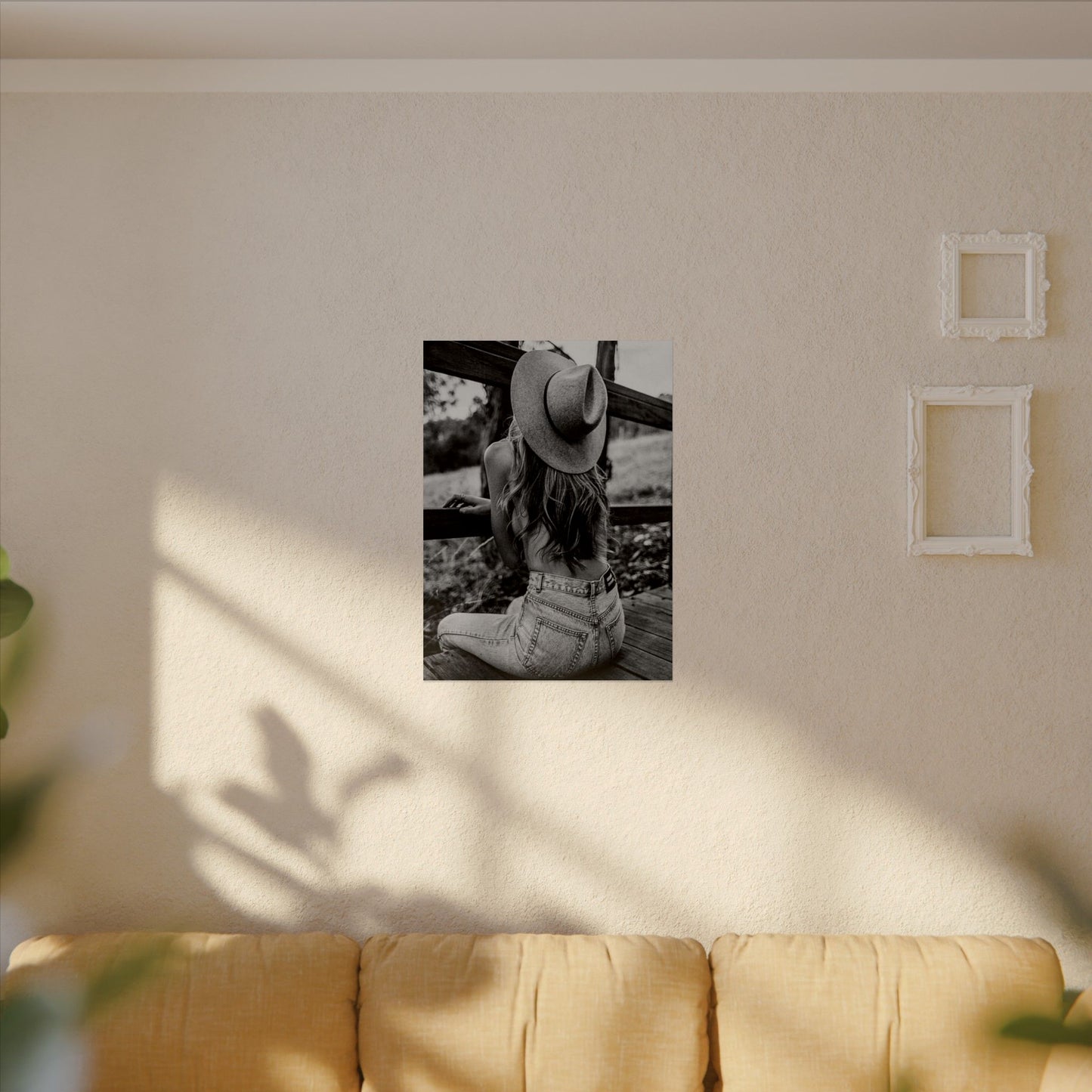 Babys Got Her Blue Jeans On – Western Textured Watercolor Matte Posters