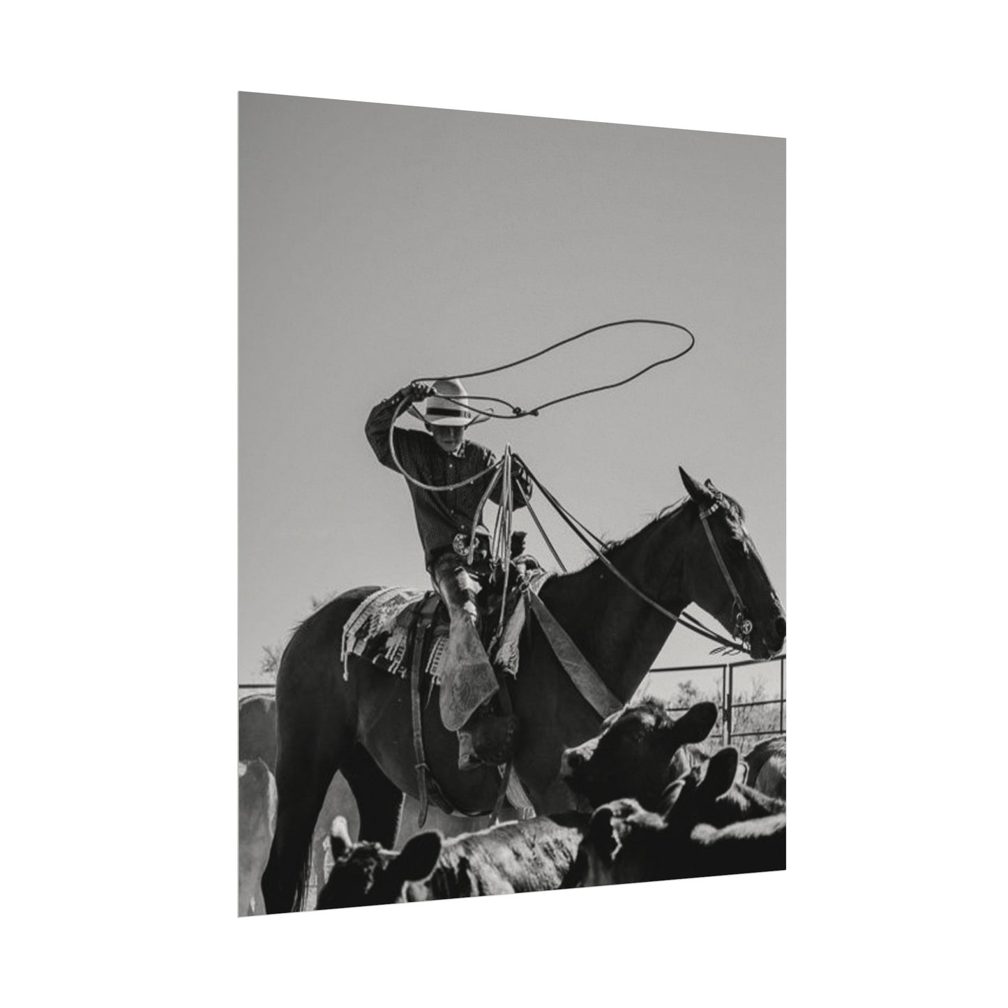 Cowboy Up – Western Textured Watercolor Matte Posters