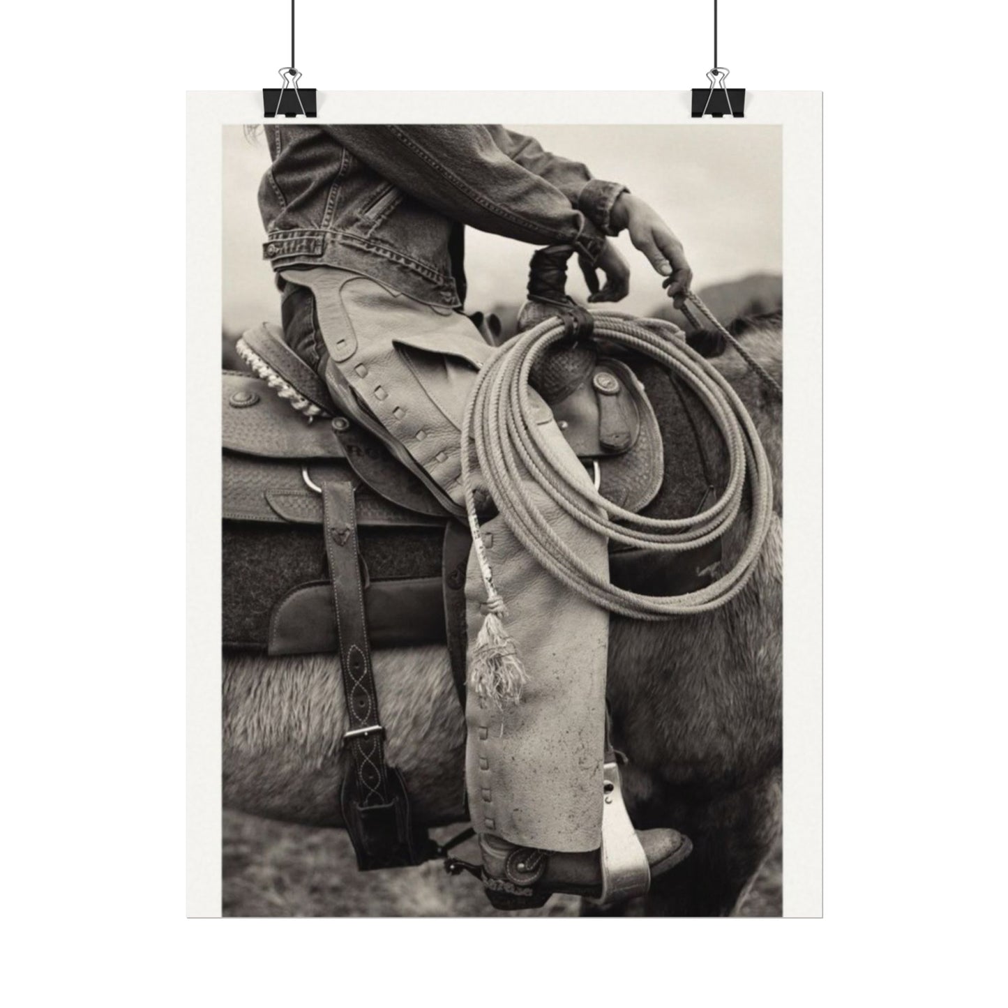 Back In The Saddle – Western Textured Watercolor Matte Posters