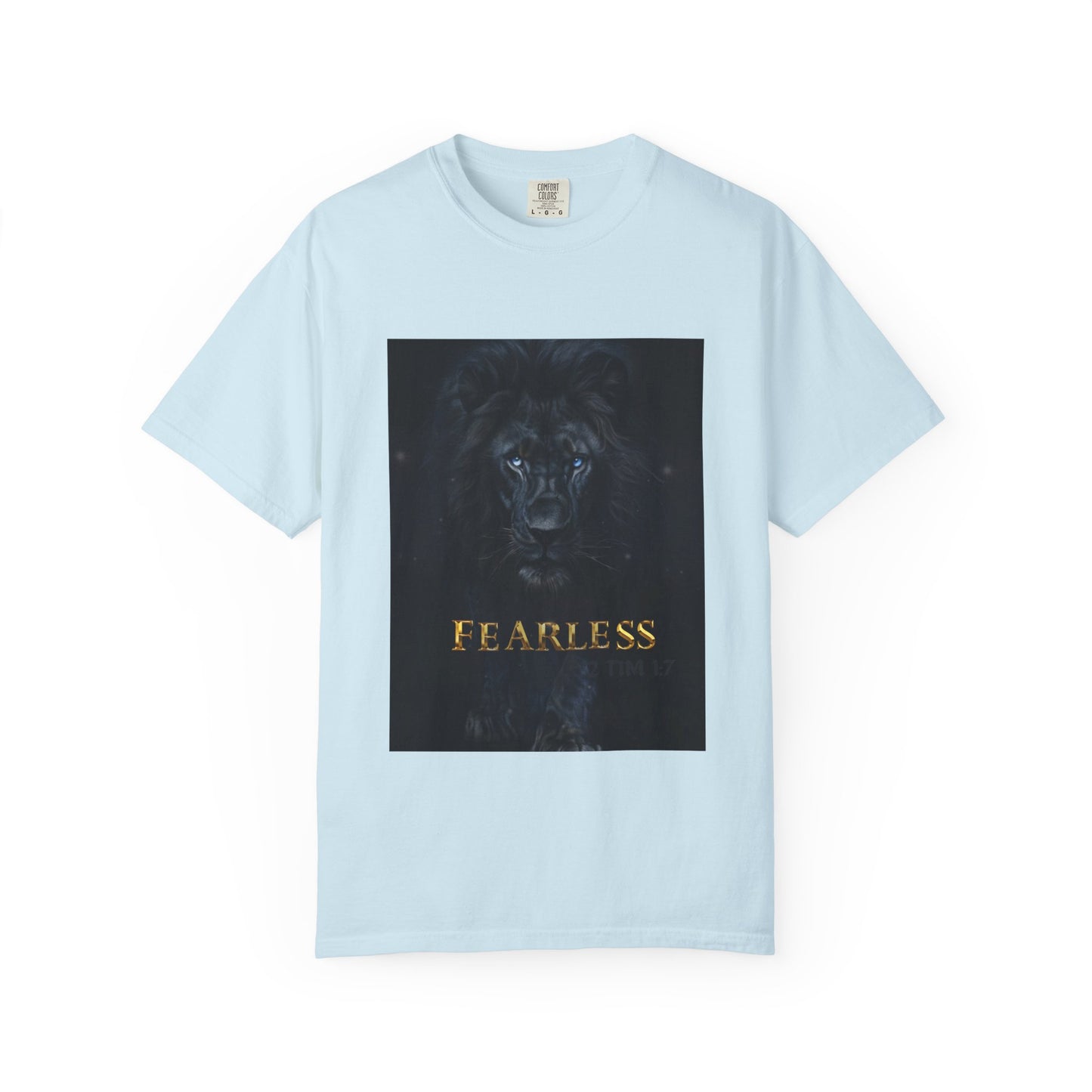 Fearless Lion Spiritual Unisex Garment-Dyed T-shirt, Bold Graphic Tee, Inspirational Apparel, Gifts for Animal Lovers, Motivational Fashion