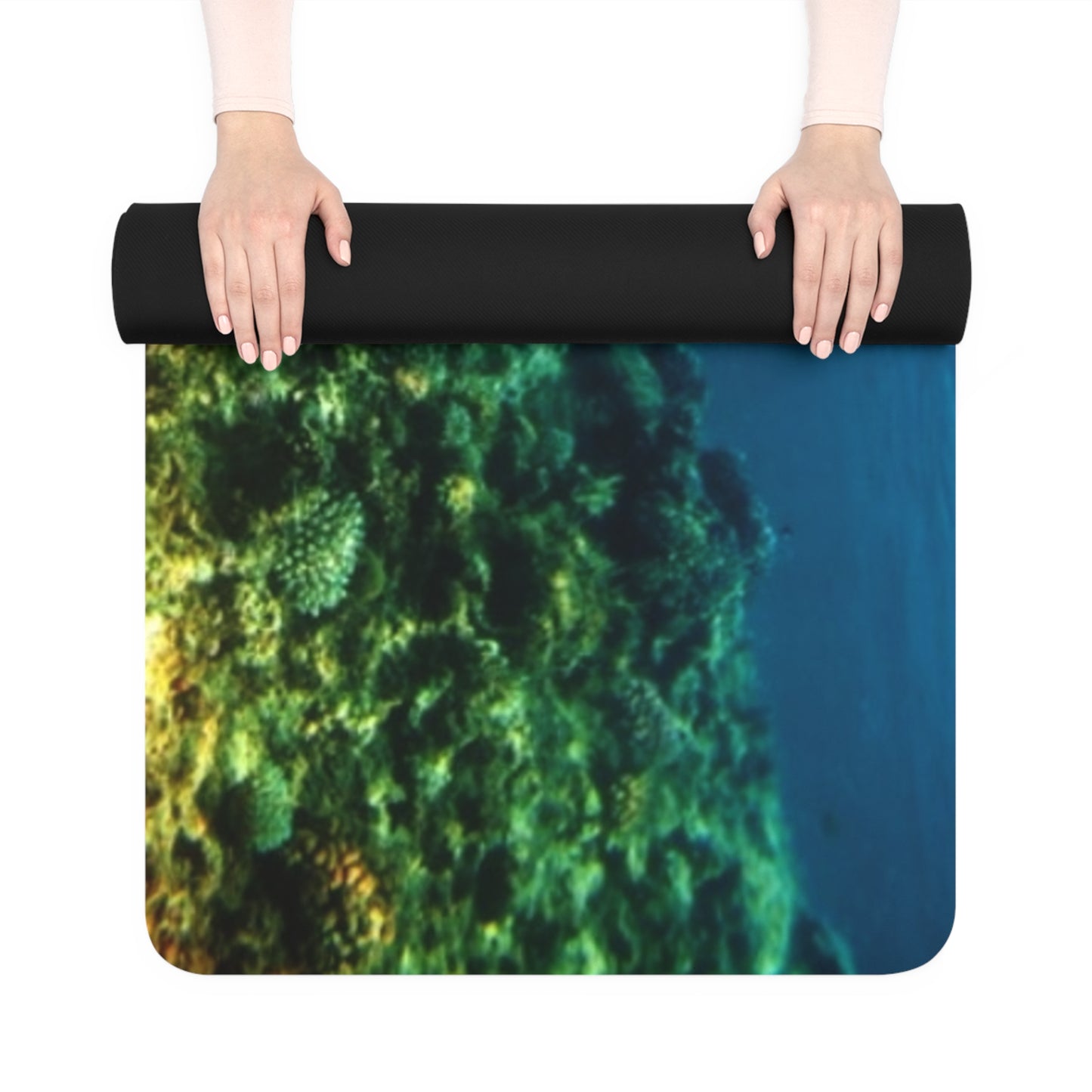 Ocean-Inspired Rubber Yoga Mat for Mindfulness, Fitness, Eco-Friendly Exercise, Home Workouts, Gift for Yogis