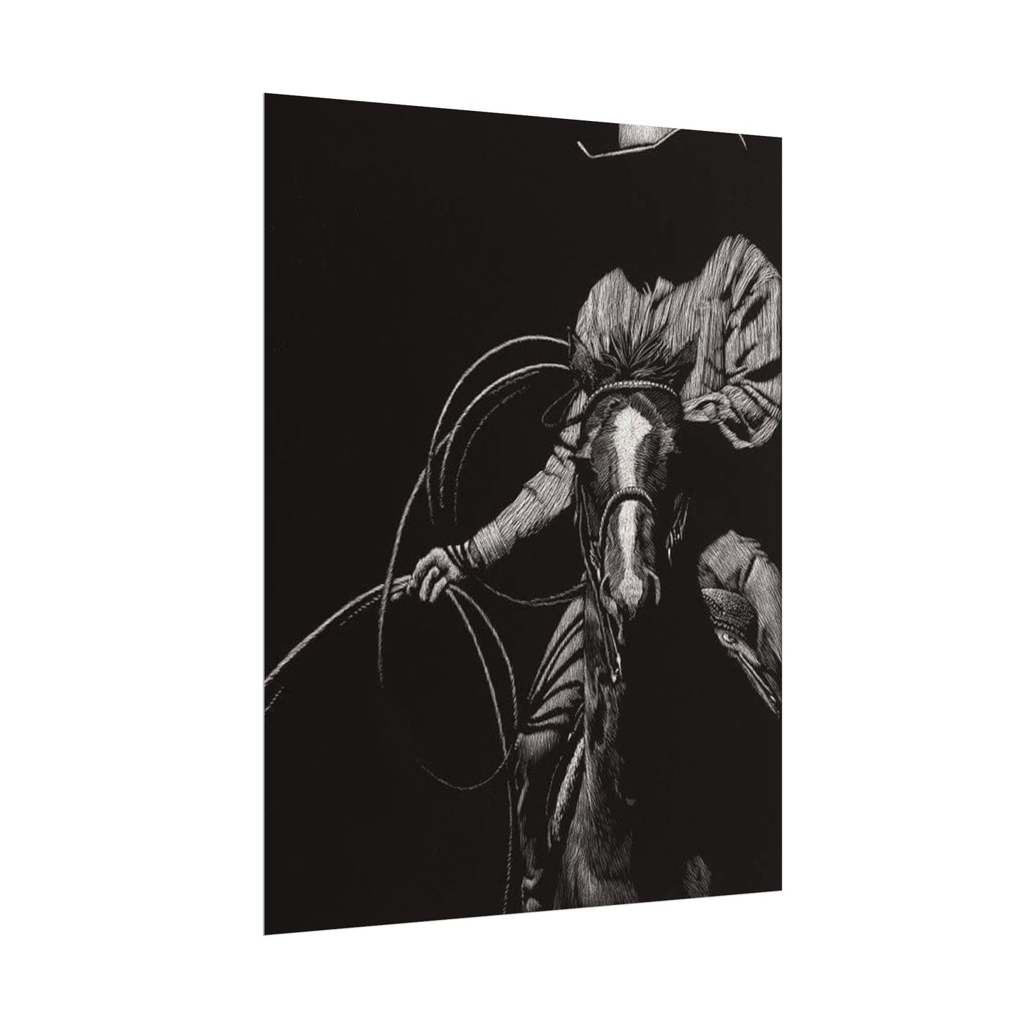 Lasso & Legacy – Western Textured Watercolor Matte Posters