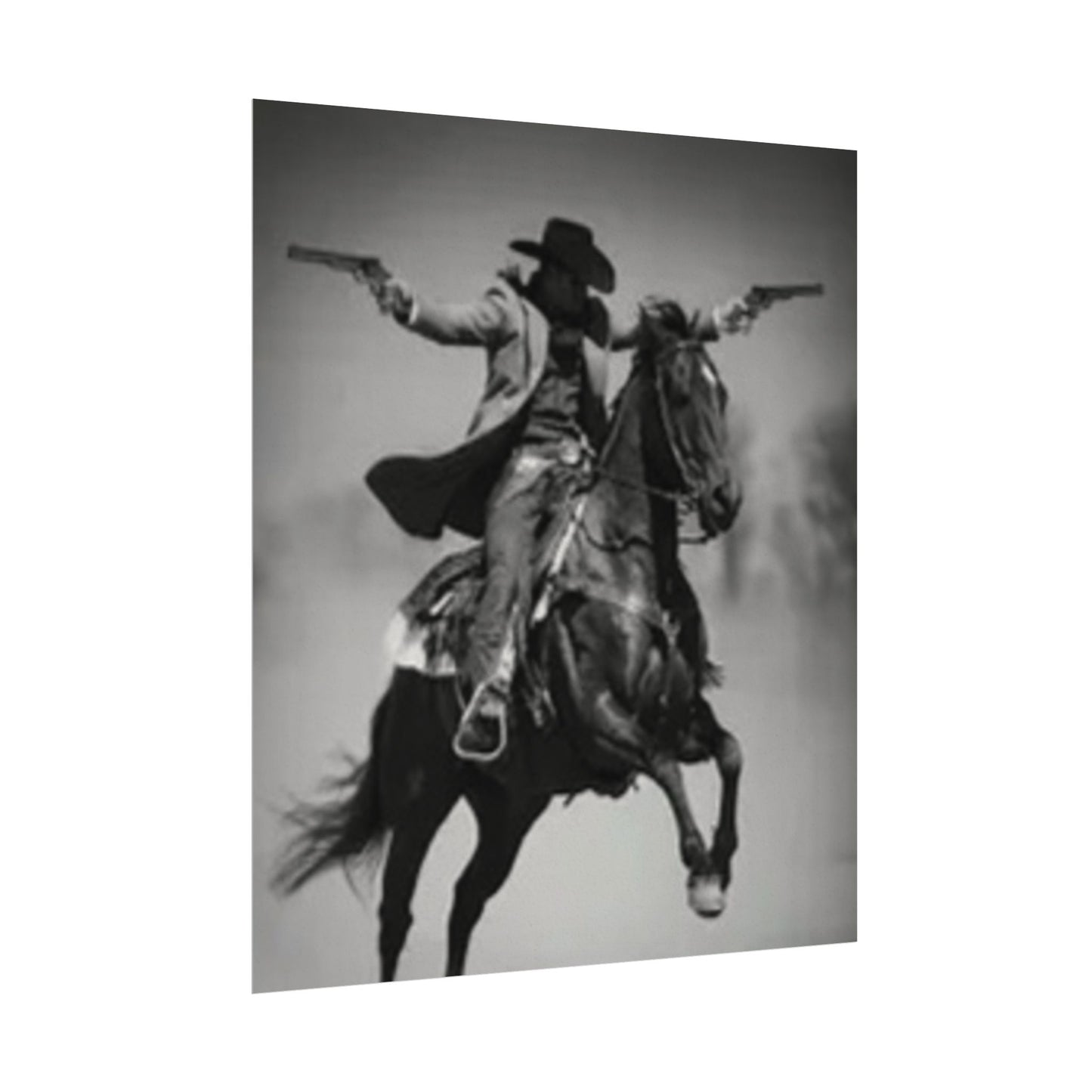 Smoke & Spurs – Western Textured Watercolor Matte Posters