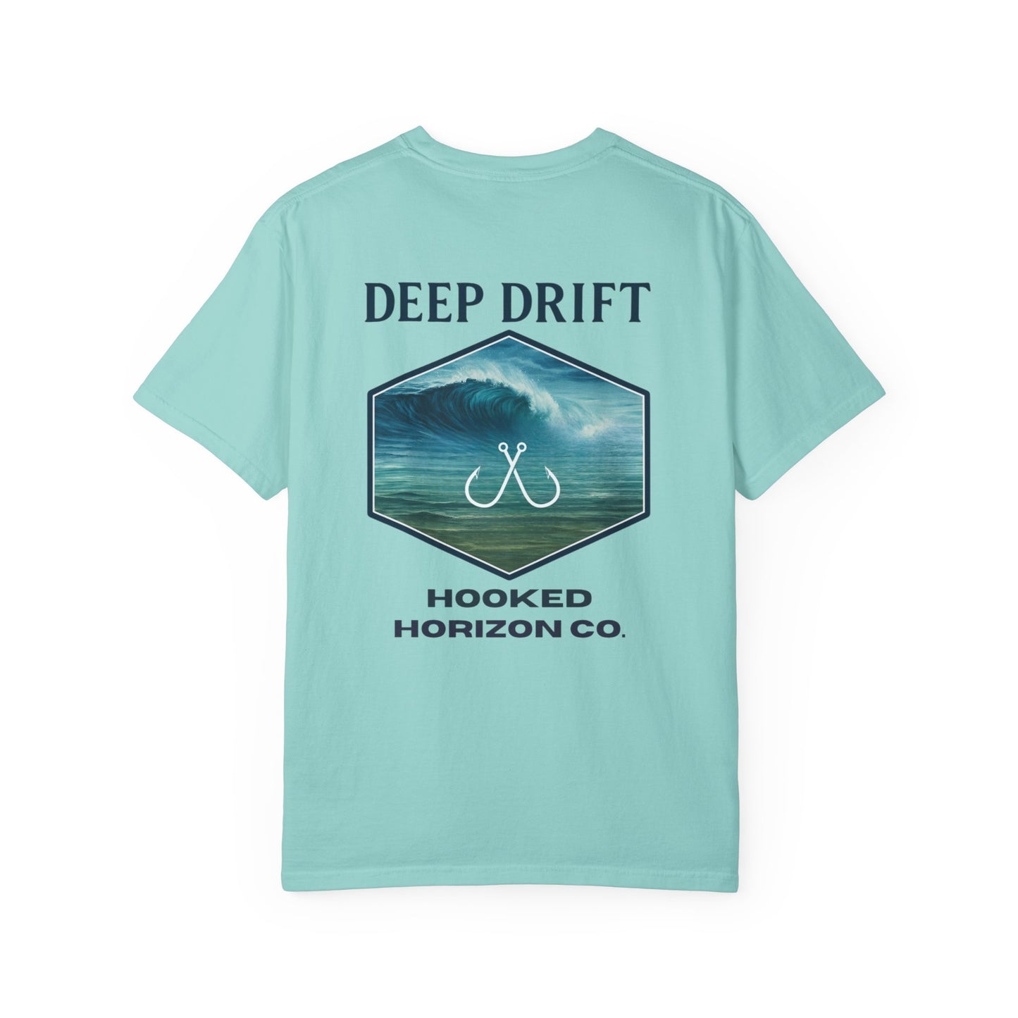 Deep Drift Wave Break Fishing T-Shirt - Ocean-inspired Fishing Tee for Angler Lovers, Hooked Horizon Co. Tee