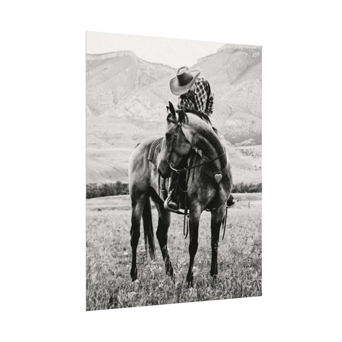 Love In The Saddle – Western Textured Watercolor Matte Posters