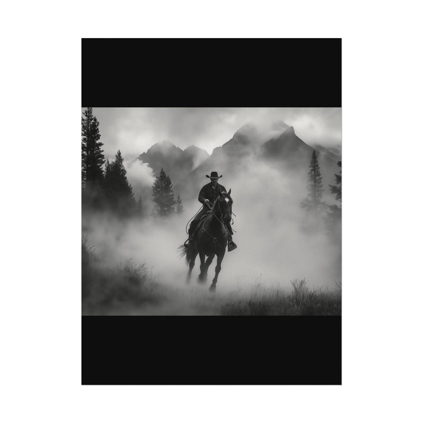 Storm Rider– Western Textured Watercolor Matte Posters