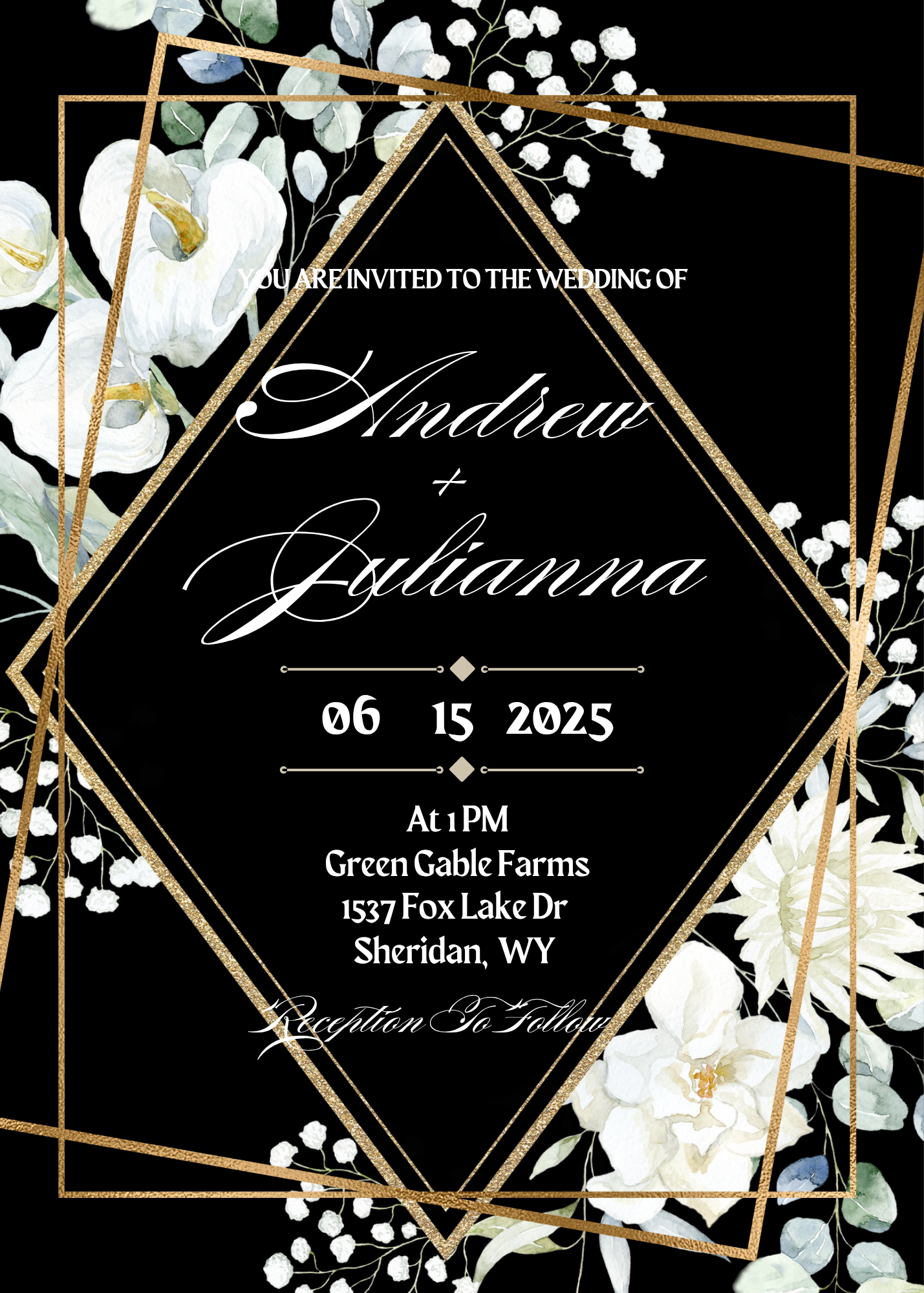 White Flower Wedding Invitation – The Andrew & Julianna